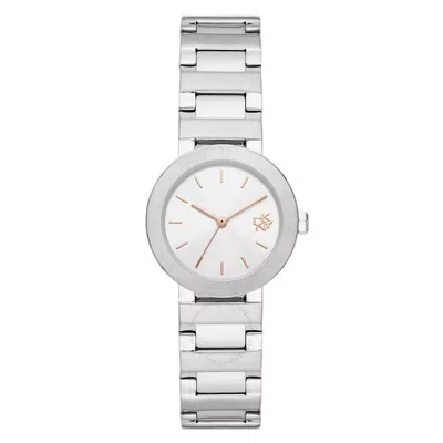 Dkny Women's Metrolink Three-hand, Stainless Steel Watch In Gold Tone / Ink / Rose / Rose Gold Tone / White
