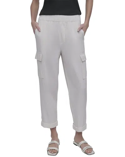 Dkny Midrise Relaxed Cargo Pant With Elasticated Waistband In White