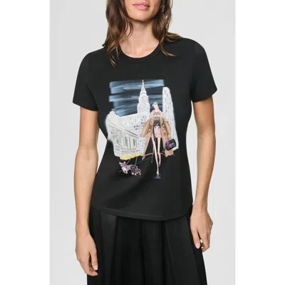 Dkny Midtown Dog Walkers Graphic T-shirt In Black