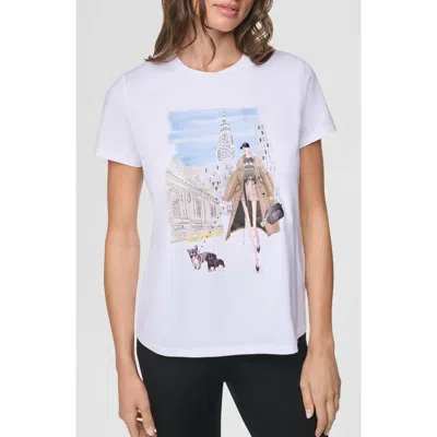 Dkny Midtown Dog Walkers Graphic T-shirt In White