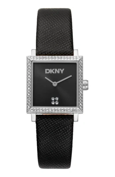 Dkny Milanese Square Watch, 24mm X 31mm In Black