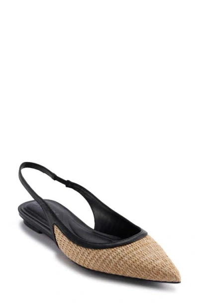 Dkny Millbury Slingback Pointed Toe Flat In Natural/black