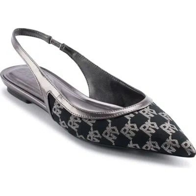 Dkny Millbury Slingback Pointed Toe Flat In Nickel