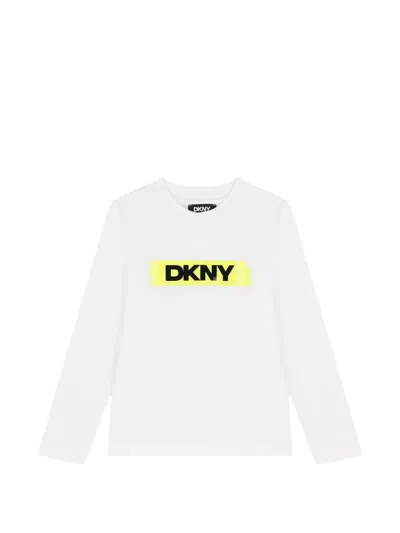 Dkny Kids' Mini Me Logo-print Long-sleeve T-shirt In White