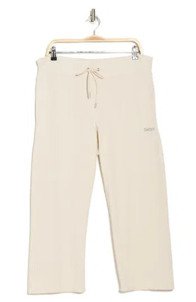 Dkny Mini Stud Logo Crop Pants In Light City Khaki