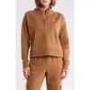 Dkny Mini Stud Logo Half Zip Sweatshirt In Brown