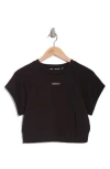 Dkny Mini Stud Logo Raglan Pullover Top In Black