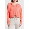 Dkny Mini Stud Logo Zip Hoodie In Coral