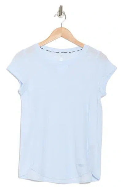 Dkny Mini Waffle Embroidered Logo T-shirt In Skyway Blue