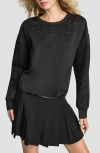 Dkny Mixed Media Bubble Sweatshirt In Black