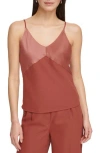 Dkny Mixed Media Camisole In Bricklane