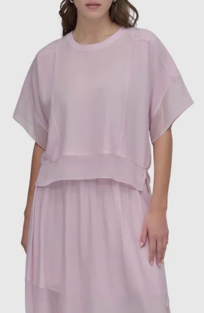 Dkny Mixed Media Dolman Sleeve Top