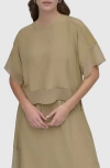 Dkny Mixed Media Dolman Sleeve Top
