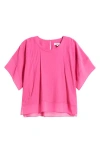 Dkny Mixed Media Dolman Sleeve Top In Pink