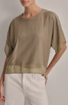 DKNY MIXED MEDIA DOLMAN SLEEVE TOP