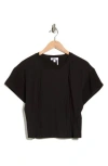 Dkny Mixed Media Knit Top In Black