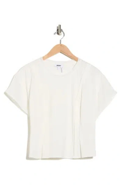Dkny Mixed Media Knit Top In Neutral