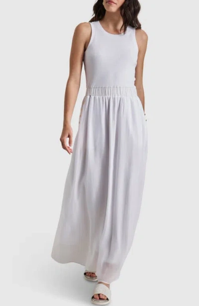 Dkny Mixed Media Maxi Dress In White
