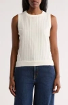 Dkny Mixed Media Sleeveless Sweater In Neutral