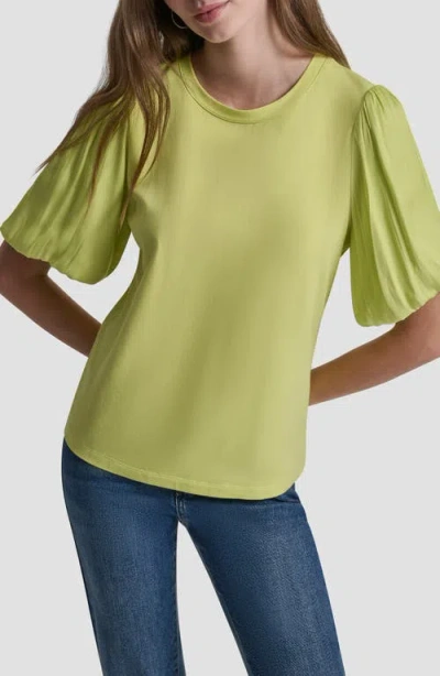Dkny Mixed Media Top In Green