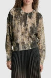 DKNY DKNY MIXED PRINT MOHAIR BRUSHED BLEND SWEATER