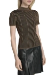 Dkny Mock Neck Knit Top In Multi