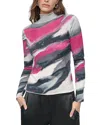 Dkny Womens Printed Cotton Turtleneck Sweater In Grey Geod