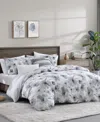 Dkny Modern Bloom 3 Piece Duvet Cover Set, Queen In Gray
