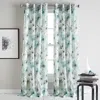 Dkny Modern Bloom Semi-sheer Grommet Curtain Panel, 50 X 84 In Blue