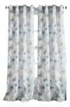 Dkny Modern Bloom Semi-sheer Grommet Curtain Panel, 50 X 63 In Linen