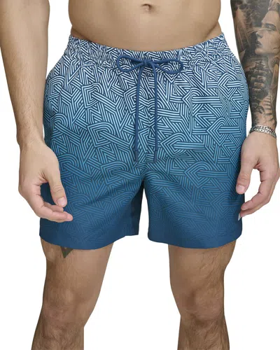 Dkny Modern Euro Swim Trunk In Blue