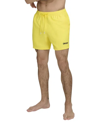 Dkny Modern Euro Swim Trunk In Yellow