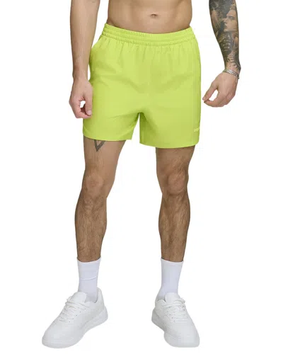 Dkny Stretch Ripstop Swim Trunks In Lime