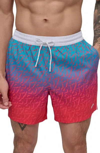 Dkny Modern Euro Swim Trunks In Multi