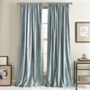 Dkny Modern Knotted Velvet 108 X 50 Window Panel, Pair In Aqua