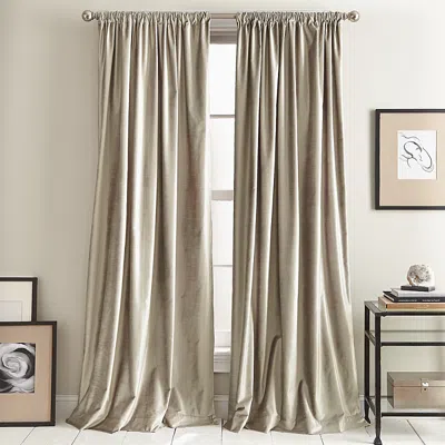 Dkny Modern Knotted Velvet 96 X 50 Window Panel, Pair In Champagne