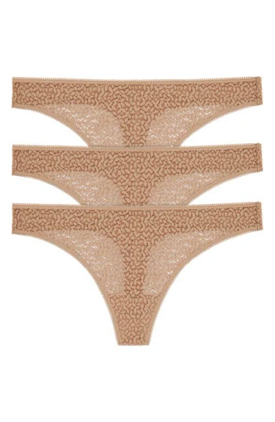 Dkny Modern Lace 3-pack Thongs In  Glow