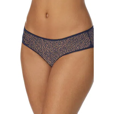 Dkny Modern Lace Sheer Hipster Underwear Dk5014 In Naval Academy