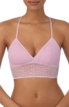 Dkny Modern Lace Longline Bralette In Bleached Mauve