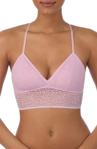 Dkny Modern Lace Longline Bralette In Bleached Mauve