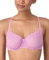 Dkny Modern Lace Sheer Demi Bra Dk4019 In Pink