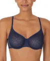 Dkny Modern Lace Sheer Demi Bra Dk4019 In Naval Academy