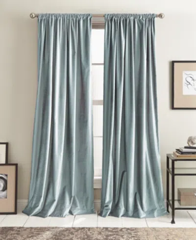 Dkny Modern Velvet 50" X 108" Curtain Set In Aqua