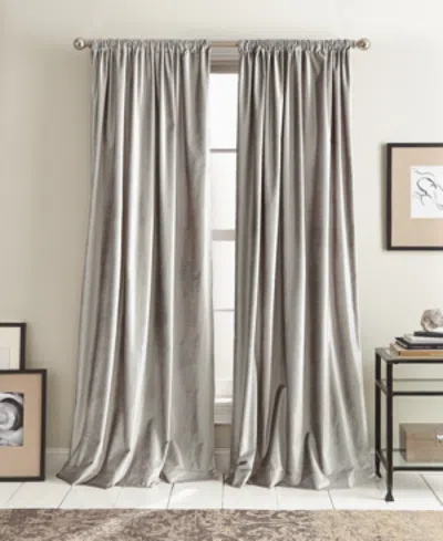 Dkny Modern Velvet 50" X 108" Curtain Set In Silver