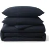 Dkny Modern Waffle Comforter & Shams Set In Faded Black