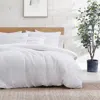 Dkny Modern Waffle 3 Piece Comforter Set, Queen In White