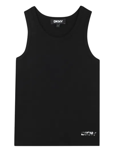 Dkny Kids' 波纹效果工装风衬衫 In Black