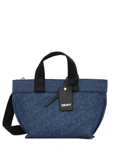 Dkny Monogram-pattern Tote Bag In Blue