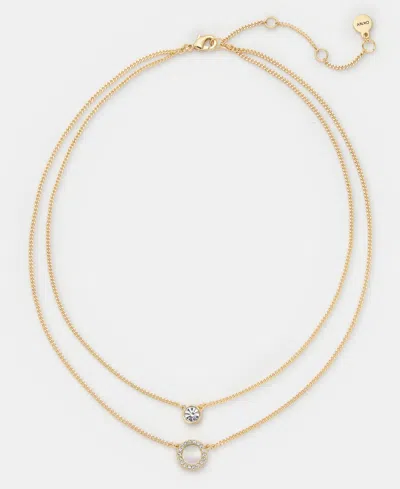 Dkny Mother Of Pearl Inlay Double Row Necklace In White