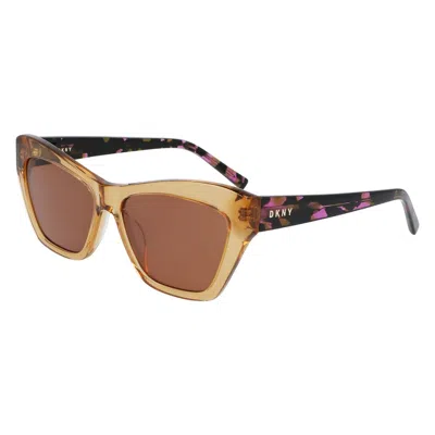 Dkny Multicolor Acetate Sunglasses In Brown